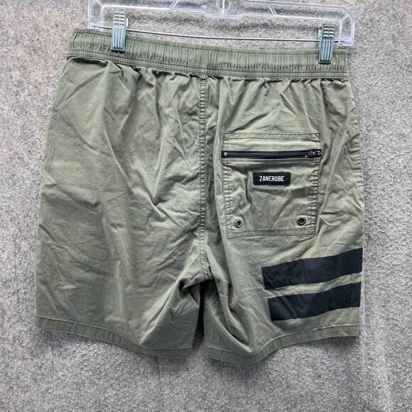 Zanerobe Shorts Mens 32 Green Olive Drawstring Athletic Canvas Drawstring - Picture 2 of 9